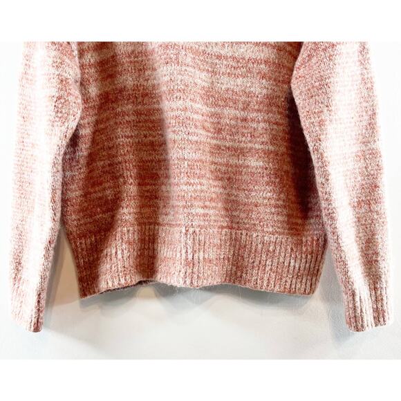 Zara Relaxed Fit Dropped Shoulder Turtleneck Knit Pullover Sweater Beige Red M/L - Picture 9 of 11